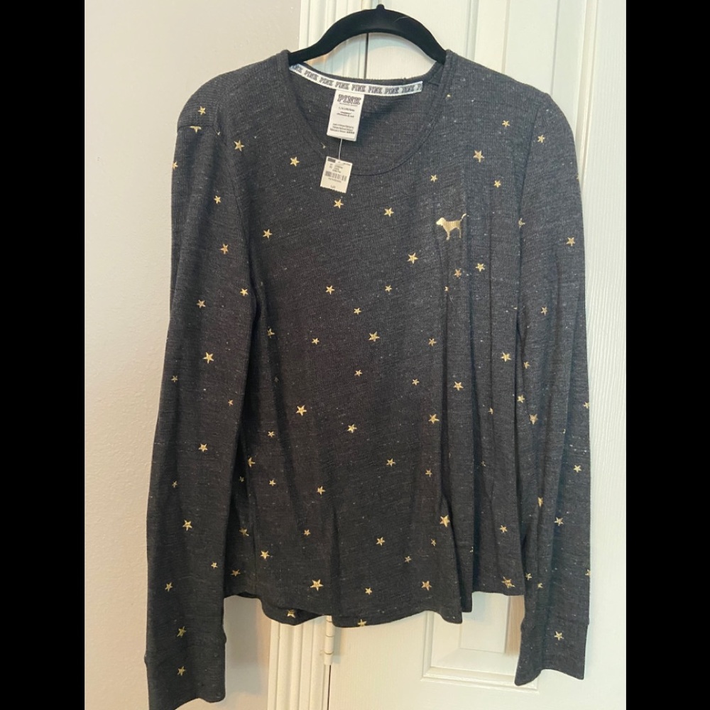 Victoria Secret Pink Dark Gray thermal shirt